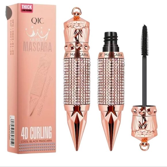 NEW- QIC QUEEN MASCARA 4D CURLING COOL BLACK - WATER PROOF - Picture 1 of 4